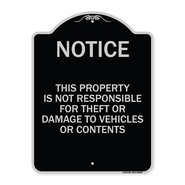 This Property Is Not Responsible for Theft or Damage to Vehicles or Contents, A-DES-BS-1824-22809
